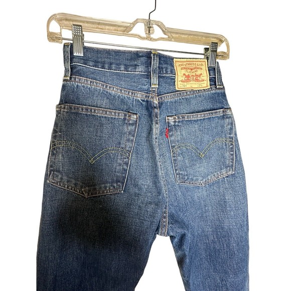 VTG Levi’s women’s 701 Straight Regular Blue Jeans 25" Waist Medium Dark - Picture 7 of 10